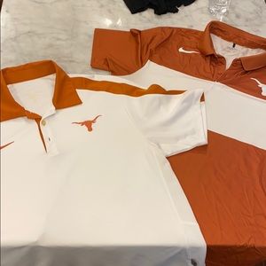 Lot/haul of 2 Nike Texas Dri fit polo shirts
